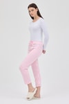 Pembe Çizgi Desenli Lastik Bel Kadın Pijama Altı 4527