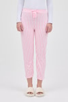 Pembe Çizgi Desenli Lastik Bel Kadın Pijama Altı 4527
