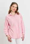 Pembe Çizgili Cepli Gömlek 4294A