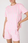 Pembe Çizgili Şortlu Pijama Takımı 3411