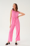 Pembe Fermuar Detay Kemerli Tulum 4058