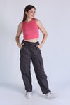 Pembe Fitilli Crop Kadın Atlet 1312