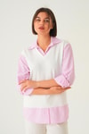 Pembe Gömlek Detay Bluz 21521
