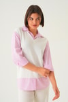 Pembe Gömlek Detay Bluz 21521