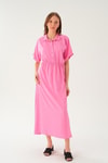 Pembe Gömlek Yaka Elbise 8663