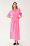 Pembe Gömlek Yaka Elbise 8663