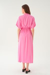 Pembe Gömlek Yaka Elbise 8663