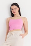 Pembe İnce Askılı Fitted Basic Atlet 947