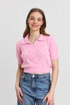 Pembe İnci Detay Yumoş Kazak 6625