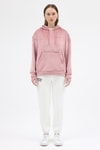 Pembe Kadın Peluş Kanguru Cepli Kapüşonlu Sweatshirt 3061A