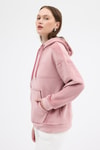 Pembe Kadın Peluş Kanguru Cepli Kapüşonlu Sweatshirt 3061A