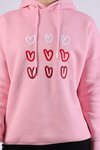 Pembe Kalp Nakışlı Sweat 9154M