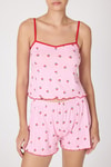 Pembe Kiraz Desenli Kadın Pijama Takımı 3415