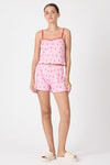 Pembe Kiraz Desenli Kadın Pijama Takımı 3415