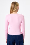 Pembe Kol Kurdele Detaylı Bluz 8232A