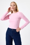 Pembe Kol Kurdele Detaylı Bluz 8232A