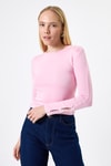 Pembe Kol Kurdele Detaylı Bluz 8232A