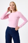 Pembe Kol Kurdele Detaylı Bluz 8232A