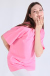 Pembe Love Yourself Baskı Tişört 1395