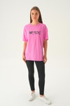 Pembe Music Baskı Oversize Tişört 1717