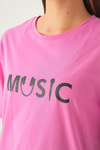 Pembe Music Baskı Oversize Tişört 1717