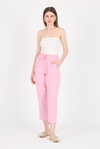Pembe Müslin %100 Pamuk Beli Lastikli Pantolon 8055A
