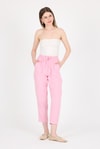 Pembe Müslin %100 Pamuk Beli Lastikli Pantolon 8055A