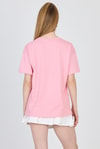 Pembe Oversize Zürafa Baskılı Tişört 2150-12M