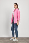 Pembe Relaxed Fit Rahat Kesim Basic Gömlek - 6621A