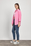 Pembe Relaxed Fit Rahat Kesim Basic Gömlek - 6621A