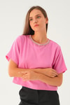 Pembe Taş Detay Tişört 71509