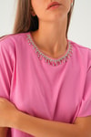 Pembe Taş Detay Tişört 71509