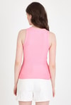 Pembe Taş İşleme Detaylı Halter Yaka Örme Atlet 0349