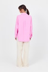 Pembe Tek Cepli %100 Pamuk Oversize Müslin Gömlek 4697A