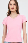 Pembe V Yaka Slim Fit Tişört 2215