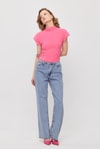 Pembe Vatkalı Kısa Bluz 13185
