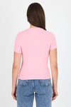 Pembe Viskoz/Yumuşak Kumaş Slim Fit Tişört 1468