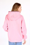 Pembe Yaka Cep Nakışlı Kapüşonlu Sweat 9141M
