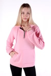 Pembe Yarım Fermuar Detay Cepli Sweat 9140M