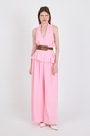 Pembe Yelekli Kemerli Pantolon Takım 5254