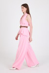 Pembe Yelekli Kemerli Pantolon Takım 5254