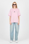 Pembe Yumuşak Dokulu Yazı Baskılı Oversize Tişört 6265