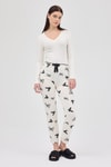 Pijama-Beyaz Desenli Kadın Pijama 4541-rulem
