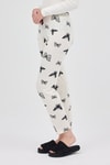 Pijama-Beyaz Desenli Kadın Pijama 4541-rulem