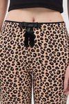 Pijama-Kahve Leopar Desenli Kadın Pijama Altı 4532-rulem