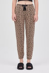 Pijama-Kahve Leopar Desenli Kadın Pijama Altı 4532-rulem