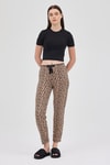 Pijama-Kahve Leopar Desenli Kadın Pijama Altı 4532-rulem