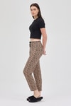 Pijama-Kahve Leopar Desenli Kadın Pijama Altı 4532-rulem