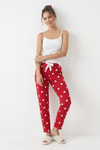 Pijama-Kalp Desen Pijama 4530 Kırmızı -rulem