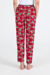 Pijama-Kırmızı Ayıcık Desenli Örme Pijama Altı 4519-rulem